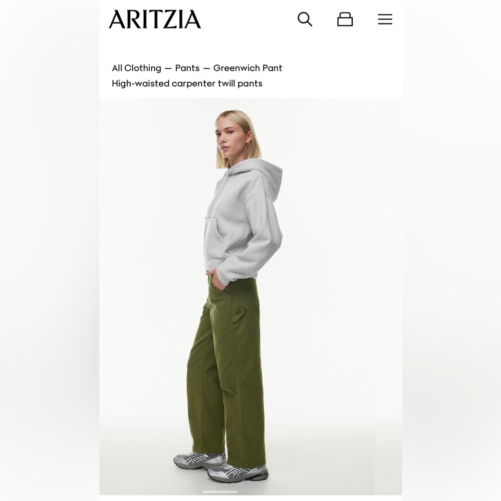 Aritzia Green Straight Leg Pants